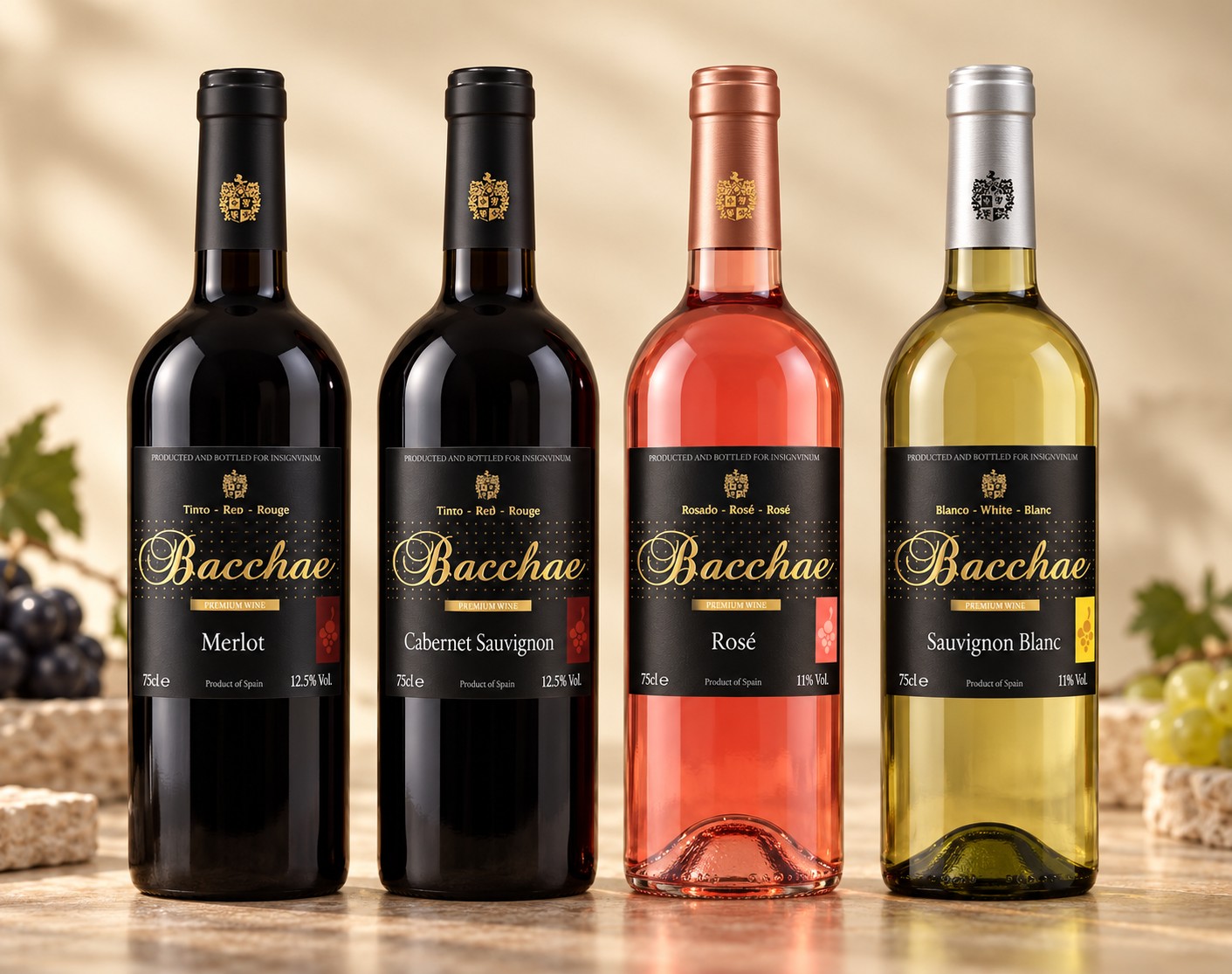 Bacchae wine bottles