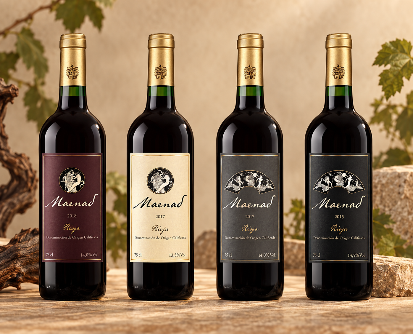 Maenad wine bottles